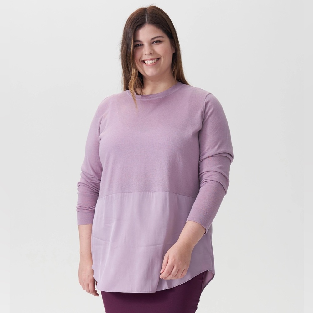 Universal Standard NWT Dalia mixed media top in Elderberry sz XS 0/00